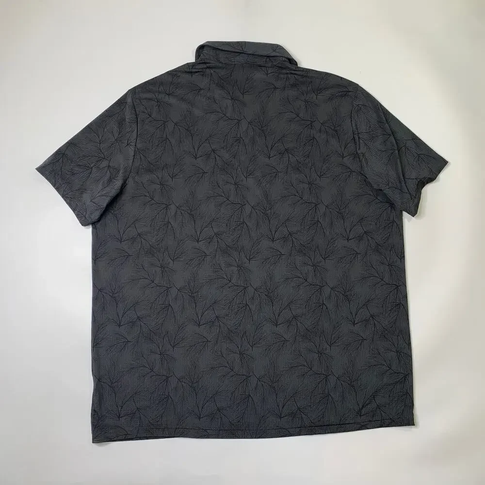 Adidas Polo Shirt Mens 2XL Gray Black Ultimate365 Mesh Printed Performance Golf